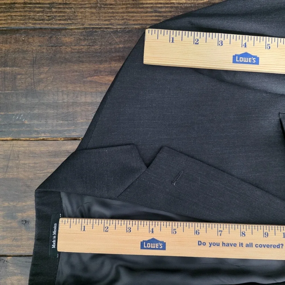 Pronto Uomo Men's Sport‎ Coat Blazer Two Button Charcoal Gray Wool Size 44L